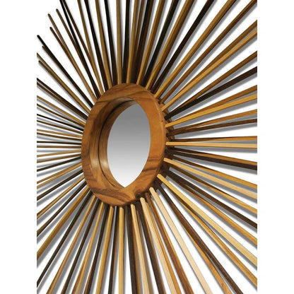 Stick Firework Natural Wooden Wall Mirror - LOOMLAN - Urbia - Wall Mirrors