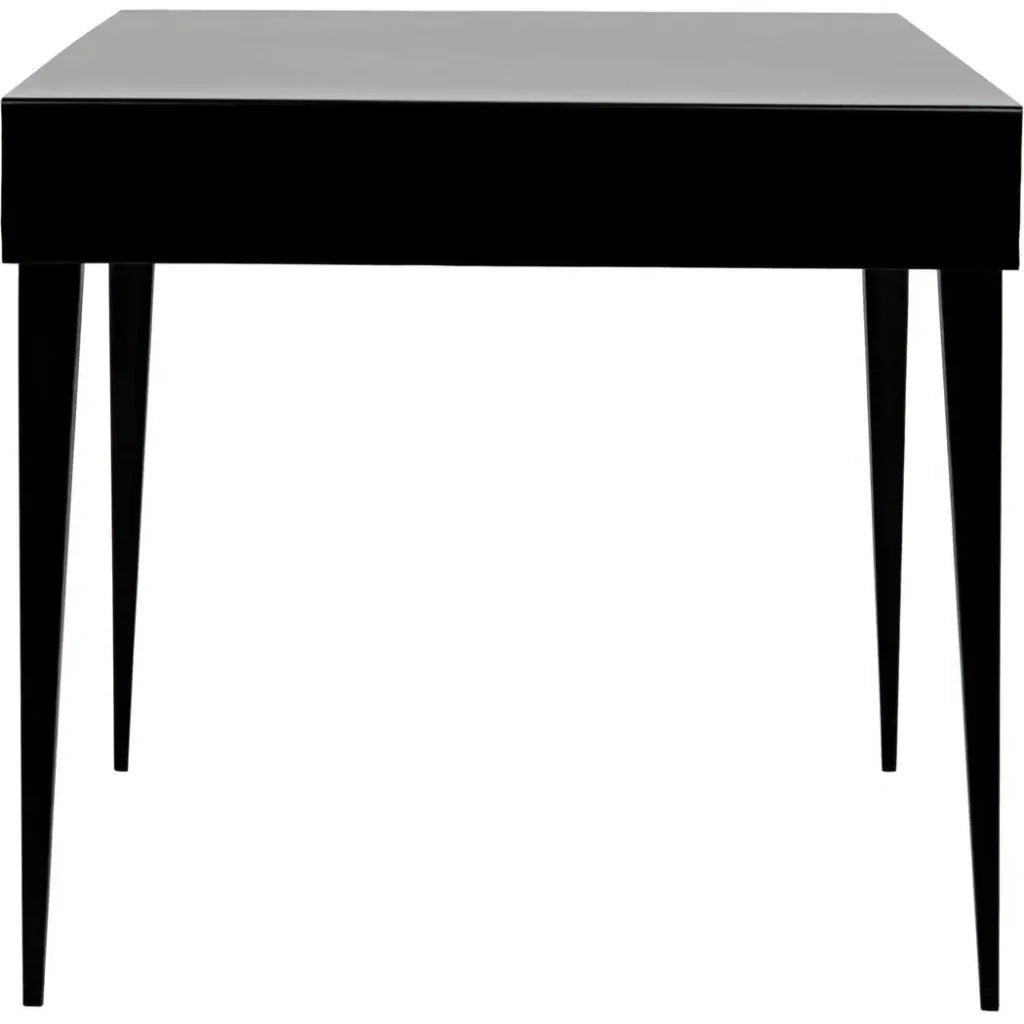 Stiletto Black Steel and Wood Desk-Home Office Desks-Noir-LOOMLAN