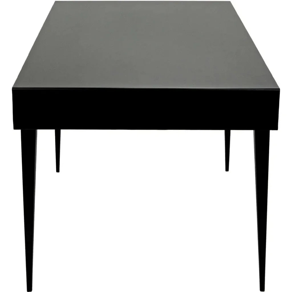 Stiletto Black Steel and Wood Desk-Home Office Desks-Noir-LOOMLAN
