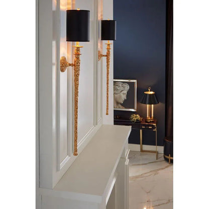 Stiletto Metalic Gold Wall Sconce - LOOMLAN - Wildwood - Wall Sconces