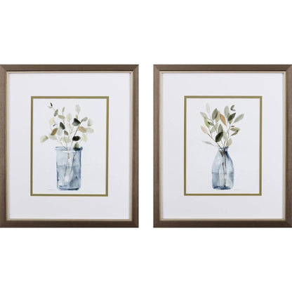 Still Moment Blue Framed Wall Art 2PC