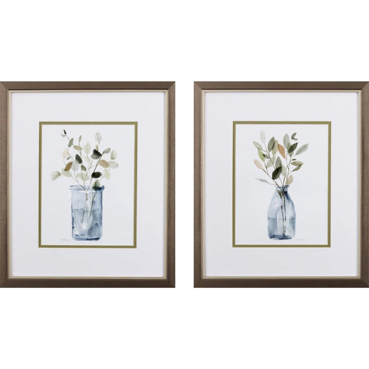 Still Moment Blue Framed Wall Art 2PC