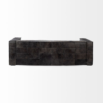 Stinson Black Leather Three Seater Sofa