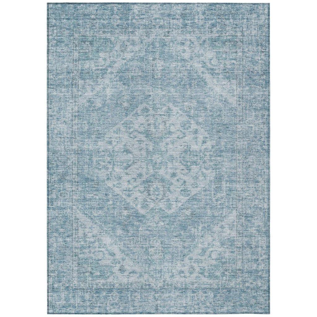 Stockholm Blue Washable Indoor-Outdoor Rug-Outdoor Rugs-LOOMLAN Rugs-2'6" x 3'10"-LOOMLAN