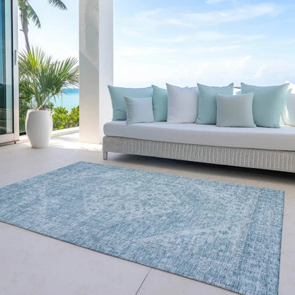 Stockholm Blue Washable Indoor-Outdoor Rug-Outdoor Rugs-LOOMLAN Rugs-LOOMLAN