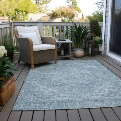 Stockholm Blue Washable Indoor-Outdoor Rug-Outdoor Rugs-LOOMLAN Rugs-LOOMLAN