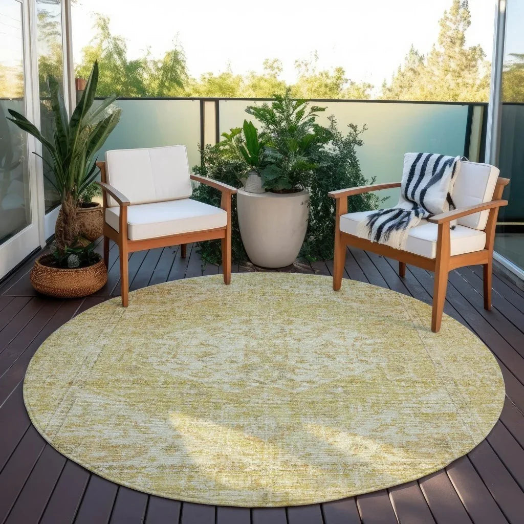 Stockholm Gold Washable Indoor-Outdoor Rug-Outdoor Rugs-LOOMLAN Rugs-LOOMLAN