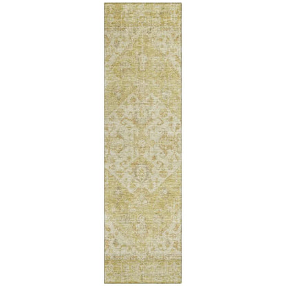 Stockholm Gold Washable Indoor-Outdoor Rug-Outdoor Rugs-LOOMLAN Rugs-2'3" x 7'6"-LOOMLAN