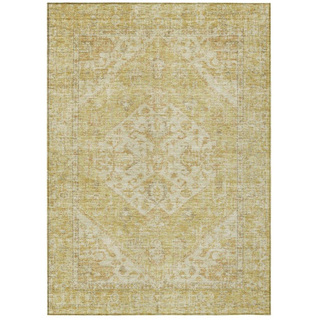Stockholm Gold Washable Indoor-Outdoor Rug-Outdoor Rugs-LOOMLAN Rugs-2'6" x 3'10"-LOOMLAN