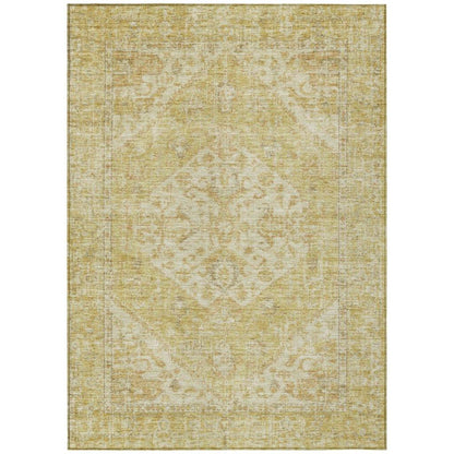 Stockholm Gold Washable Indoor-Outdoor Rug-Outdoor Rugs-LOOMLAN Rugs-2'6" x 3'10"-LOOMLAN