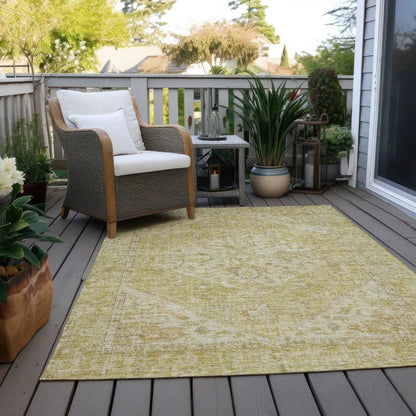 Stockholm Gold Washable Indoor-Outdoor Rug-Outdoor Rugs-LOOMLAN Rugs-LOOMLAN