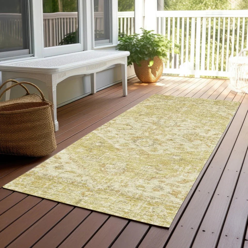 Stockholm Gold Washable Indoor-Outdoor Rug-Outdoor Rugs-LOOMLAN Rugs-LOOMLAN