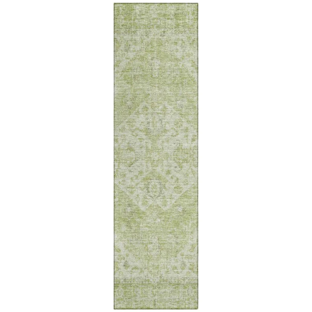 Stockholm Green Washable Indoor-Outdoor Rug-Outdoor Rugs-LOOMLAN Rugs-2'3" x 7'6"-LOOMLAN