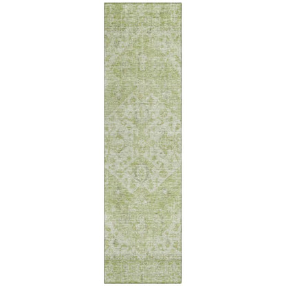 Stockholm Green Washable Indoor-Outdoor Rug-Outdoor Rugs-LOOMLAN Rugs-2'3" x 7'6"-LOOMLAN