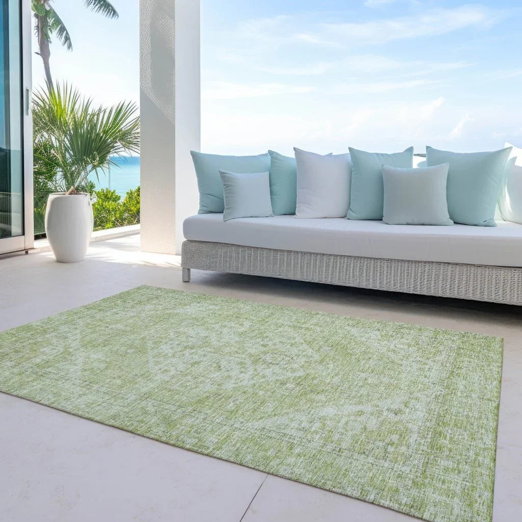 Stockholm Green Washable Indoor-Outdoor Rug-Outdoor Rugs-LOOMLAN Rugs-LOOMLAN