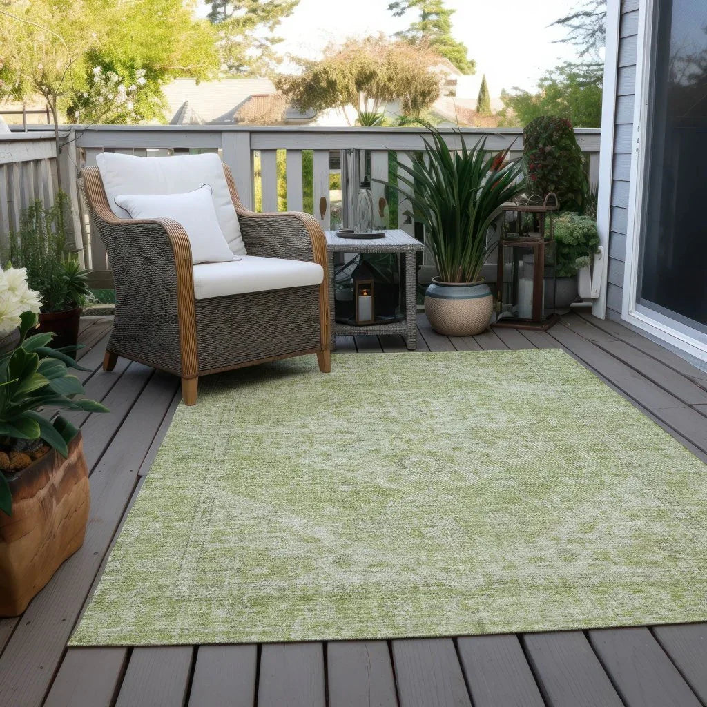 Stockholm Green Washable Indoor-Outdoor Rug-Outdoor Rugs-LOOMLAN Rugs-LOOMLAN