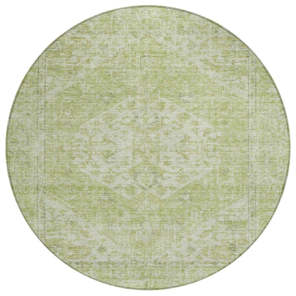 Stockholm Green Washable Indoor-Outdoor Rug-Outdoor Rugs-LOOMLAN Rugs-8' x 8'-LOOMLAN