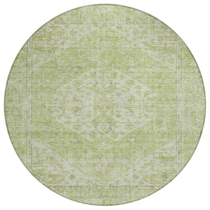 Stockholm Green Washable Indoor-Outdoor Rug-Outdoor Rugs-LOOMLAN Rugs-8' x 8'-LOOMLAN
