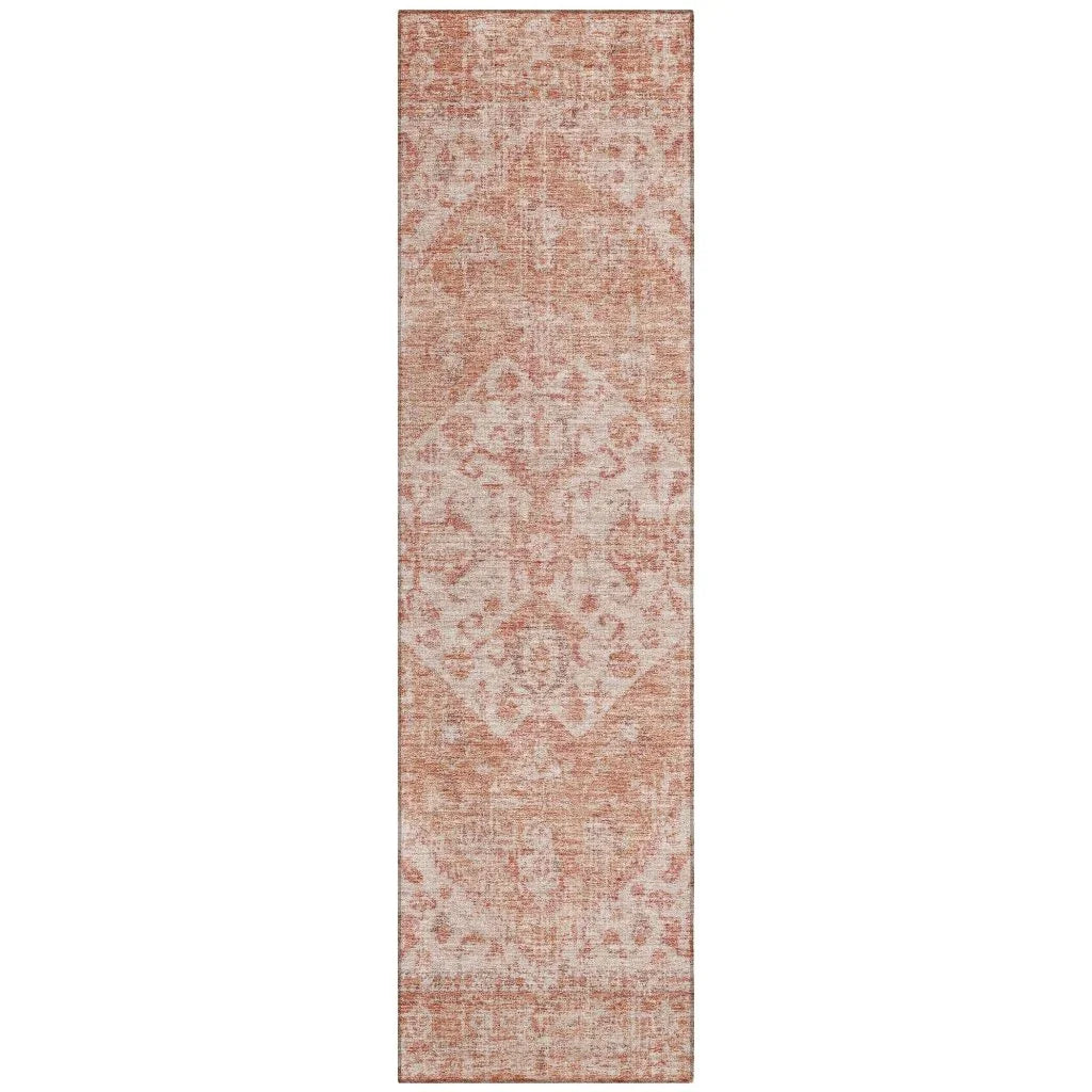Stockholm Orange Washable Indoor-Outdoor Rug-Outdoor Rugs-LOOMLAN Rugs-2'3" x 7'6"-LOOMLAN
