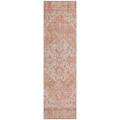 Stockholm Orange Washable Indoor-Outdoor Rug-Outdoor Rugs-LOOMLAN Rugs-2'3" x 7'6"-LOOMLAN