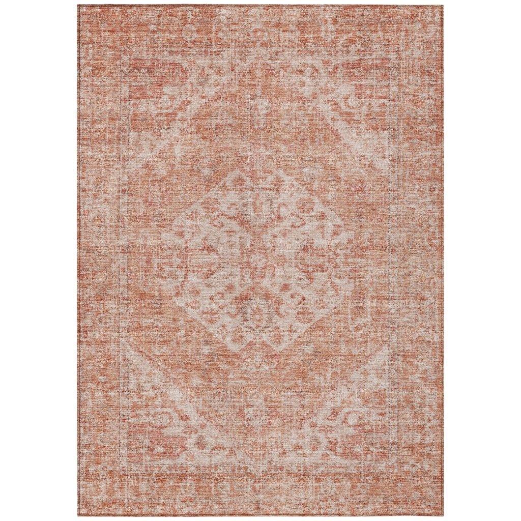 Stockholm Orange Washable Indoor-Outdoor Rug-Outdoor Rugs-LOOMLAN Rugs-2'6" x 3'10"-LOOMLAN