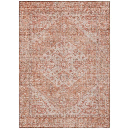 Stockholm Orange Washable Indoor-Outdoor Rug-Outdoor Rugs-LOOMLAN Rugs-2'6" x 3'10"-LOOMLAN