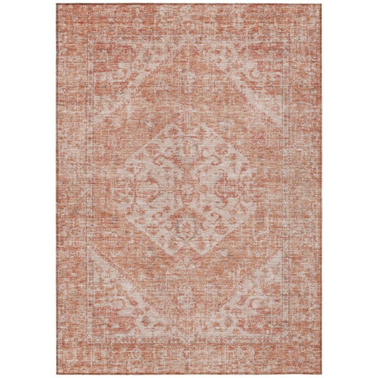Stockholm Orange Washable Indoor-Outdoor Rug-Outdoor Rugs-LOOMLAN Rugs-2'6" x 3'10"-LOOMLAN