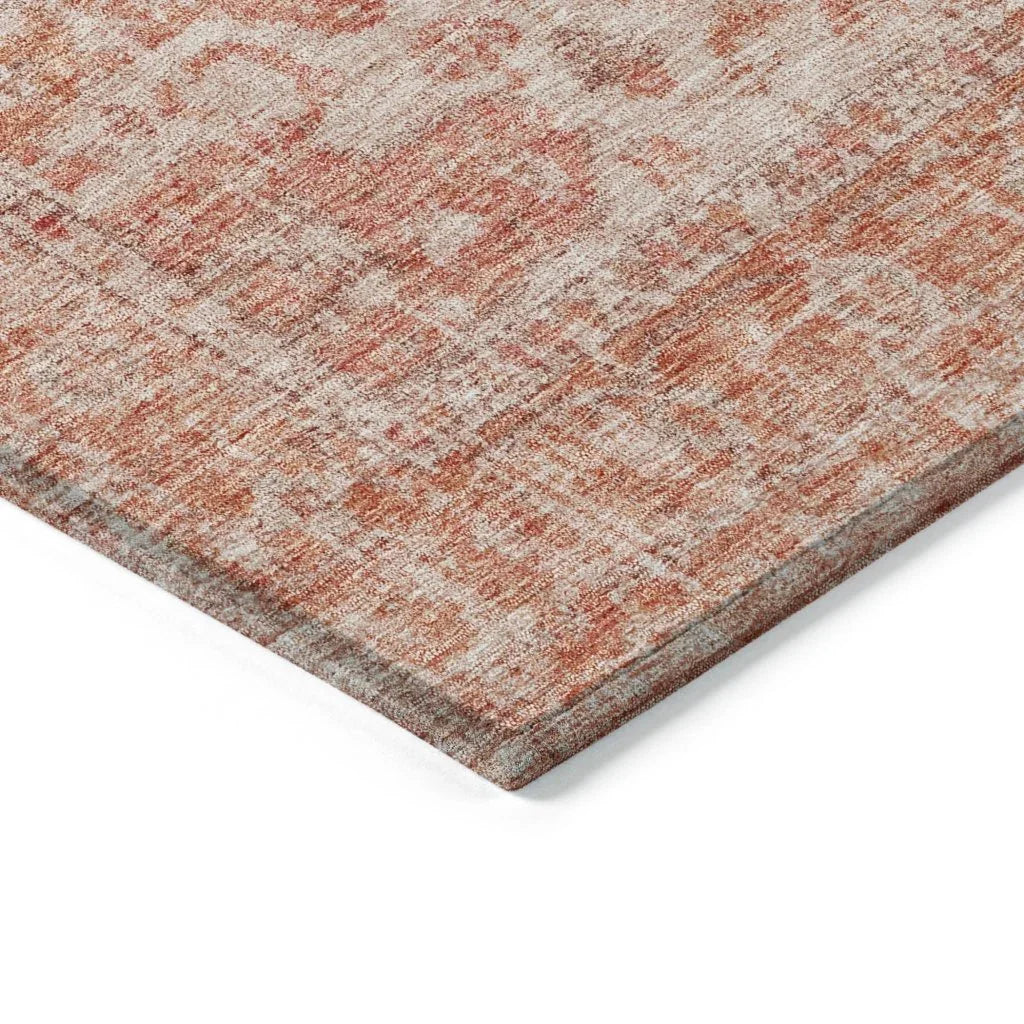Stockholm Orange Washable Indoor-Outdoor Rug-Outdoor Rugs-LOOMLAN Rugs-LOOMLAN