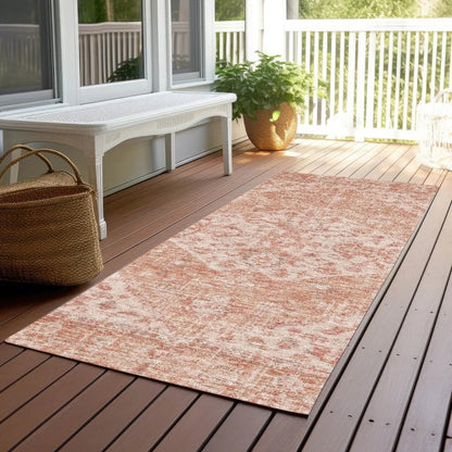 Stockholm Orange Washable Indoor-Outdoor Rug-Outdoor Rugs-LOOMLAN Rugs-LOOMLAN