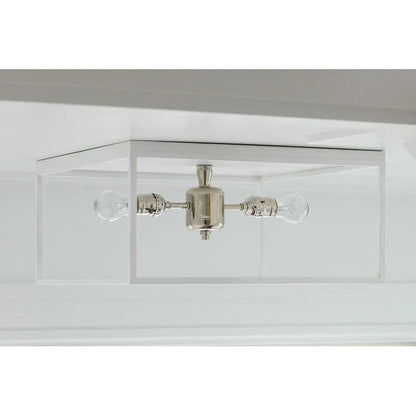 Stone Harbor Polished Nickel Framed Flush Mount-Flush Mounts-Wildwood-LOOMLAN