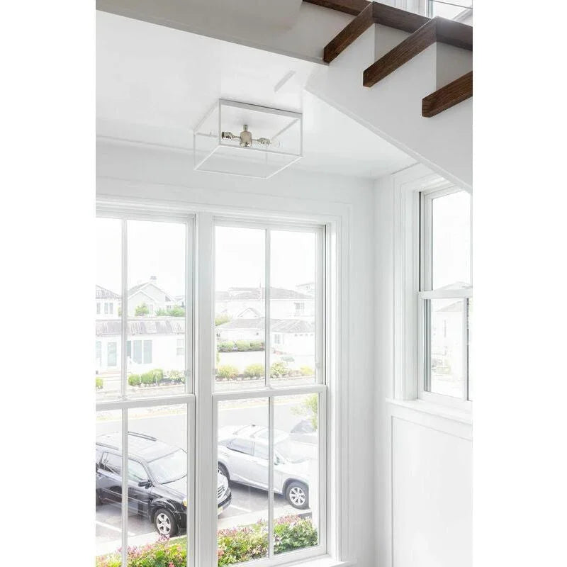Stone Harbor Polished Nickel Framed Flush Mount-Flush Mounts-Wildwood-LOOMLAN