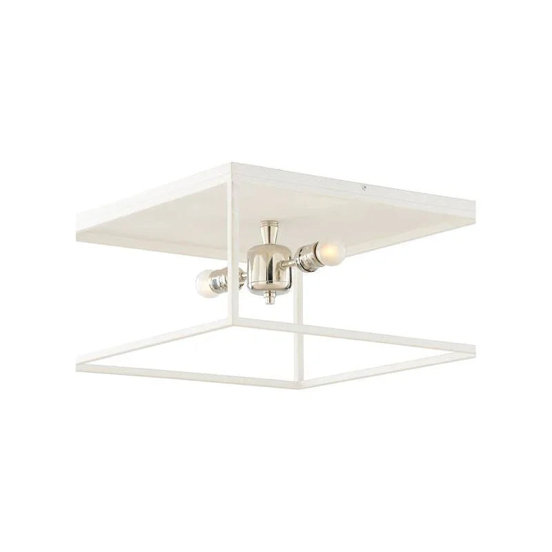 Stone Harbor Polished Nickel Framed Flush Mount-Flush Mounts-Wildwood-LOOMLAN