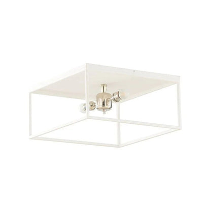 Stone Harbor Polished Nickel Framed Flush Mount-Flush Mounts-Wildwood-LOOMLAN