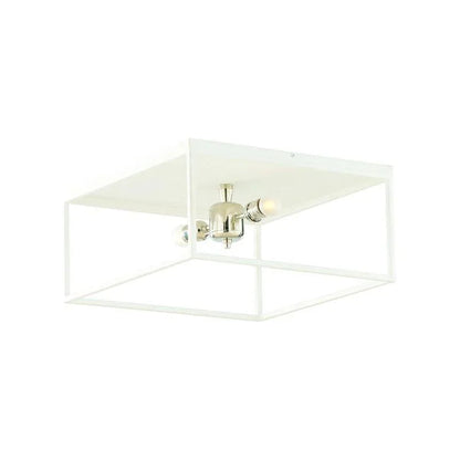 Stone Harbor Polished Nickel Framed Flush Mount-Flush Mounts-Wildwood-LOOMLAN