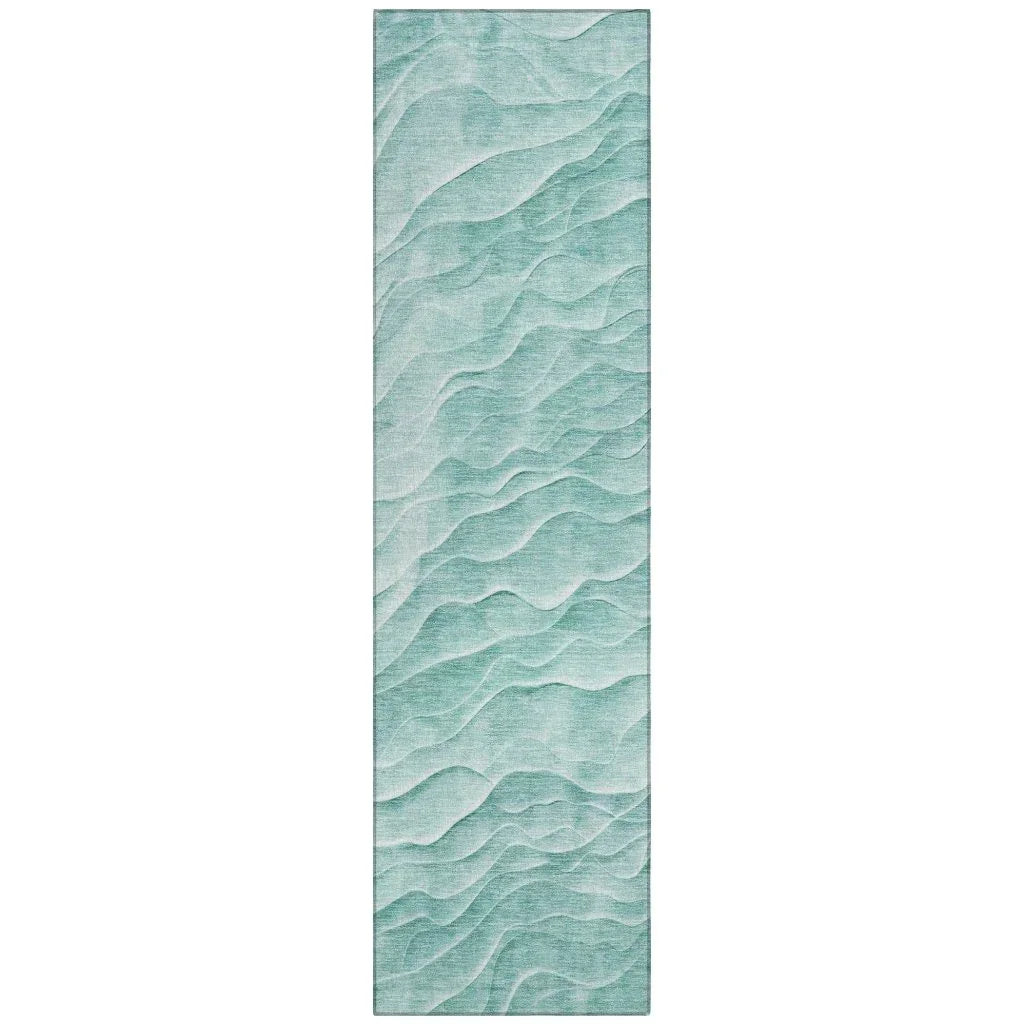Stratora Teal Washable Indoor - Outdoor Rug - LOOMLAN - LOOMLAN Rugs - Outdoor Rugs