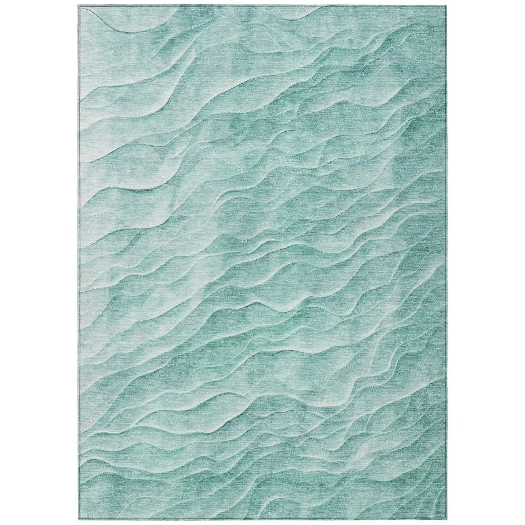 Stratora Teal Washable Indoor - Outdoor Rug - LOOMLAN - LOOMLAN Rugs - Outdoor Rugs