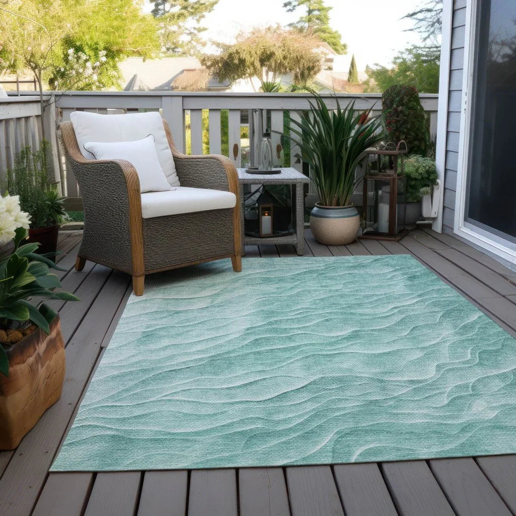Stratora Teal Washable Indoor - Outdoor Rug - LOOMLAN - LOOMLAN Rugs - Outdoor Rugs
