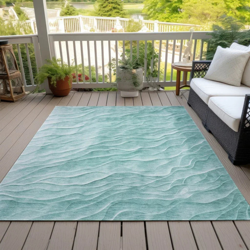 Stratora Teal Washable Indoor - Outdoor Rug - LOOMLAN - LOOMLAN Rugs - Outdoor Rugs