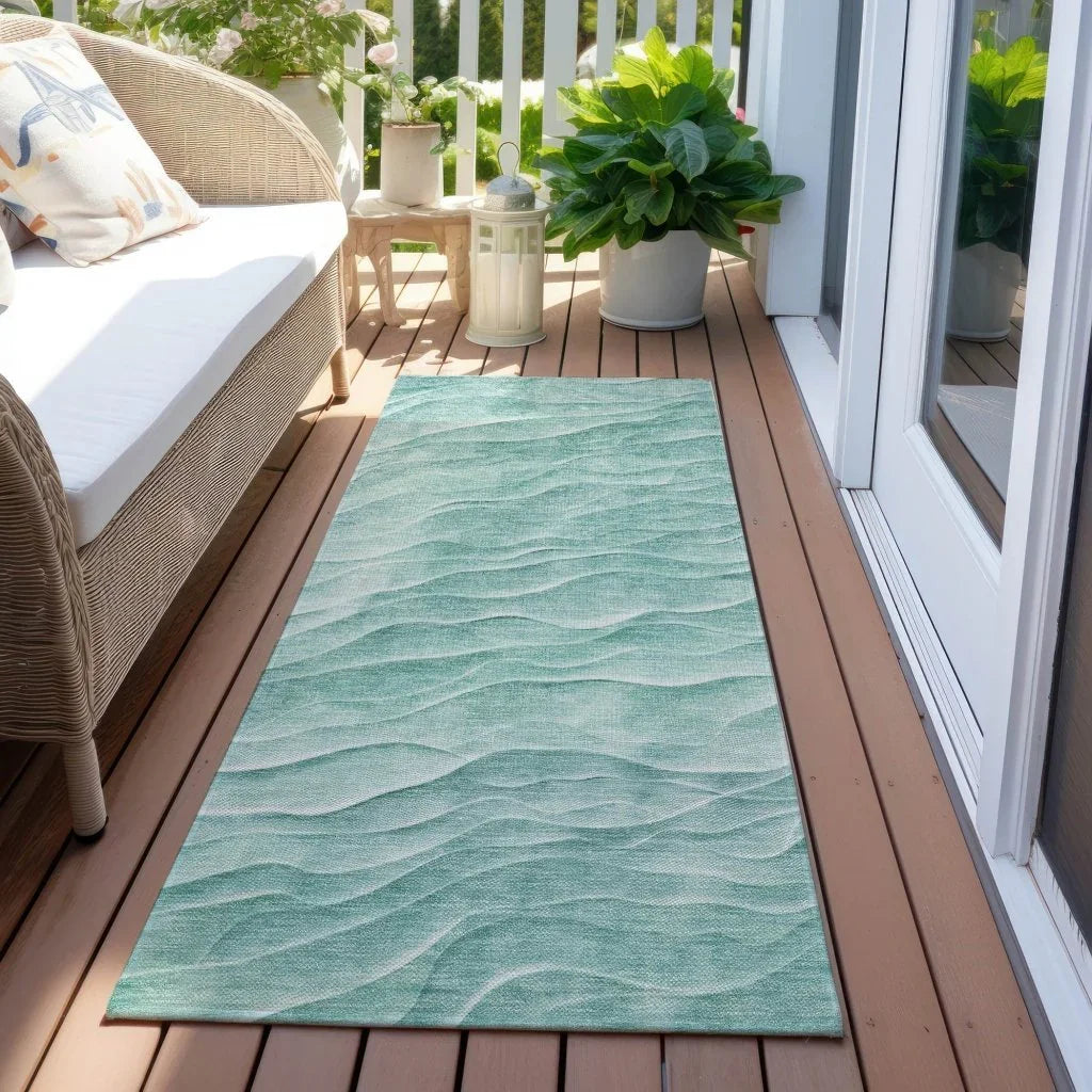 Stratora Teal Washable Indoor - Outdoor Rug - LOOMLAN - LOOMLAN Rugs - Outdoor Rugs