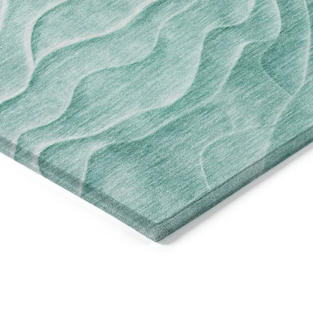 Stratora Teal Washable Indoor - Outdoor Rug - LOOMLAN - LOOMLAN Rugs - Outdoor Rugs