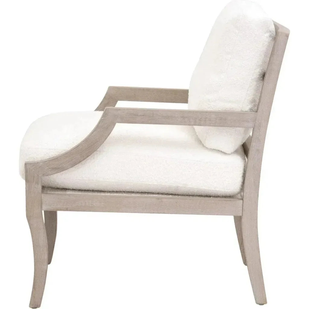 Stratton Club Chair Boucle Snow Solid Beech Wood - LOOMLAN - Essentials For Living - Accent Chairs