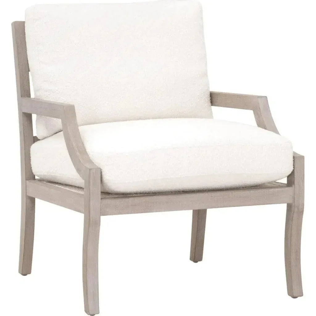 Stratton Club Chair Boucle Snow Solid Beech Wood - LOOMLAN - Essentials For Living - Accent Chairs