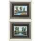 Stream Side Blue Framed Wall Art 2PC