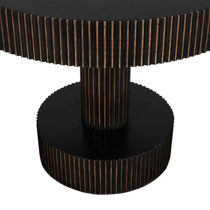 Stringata Wooden Round Side Table - LOOMLAN - Noir - Side Tables