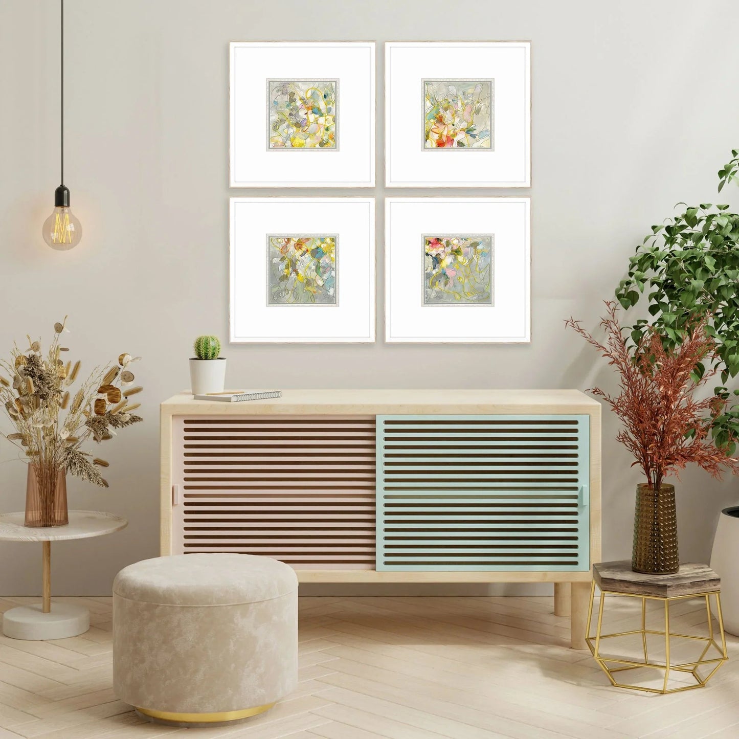 Strings of Lights Wood Framed Wall Art 4PC