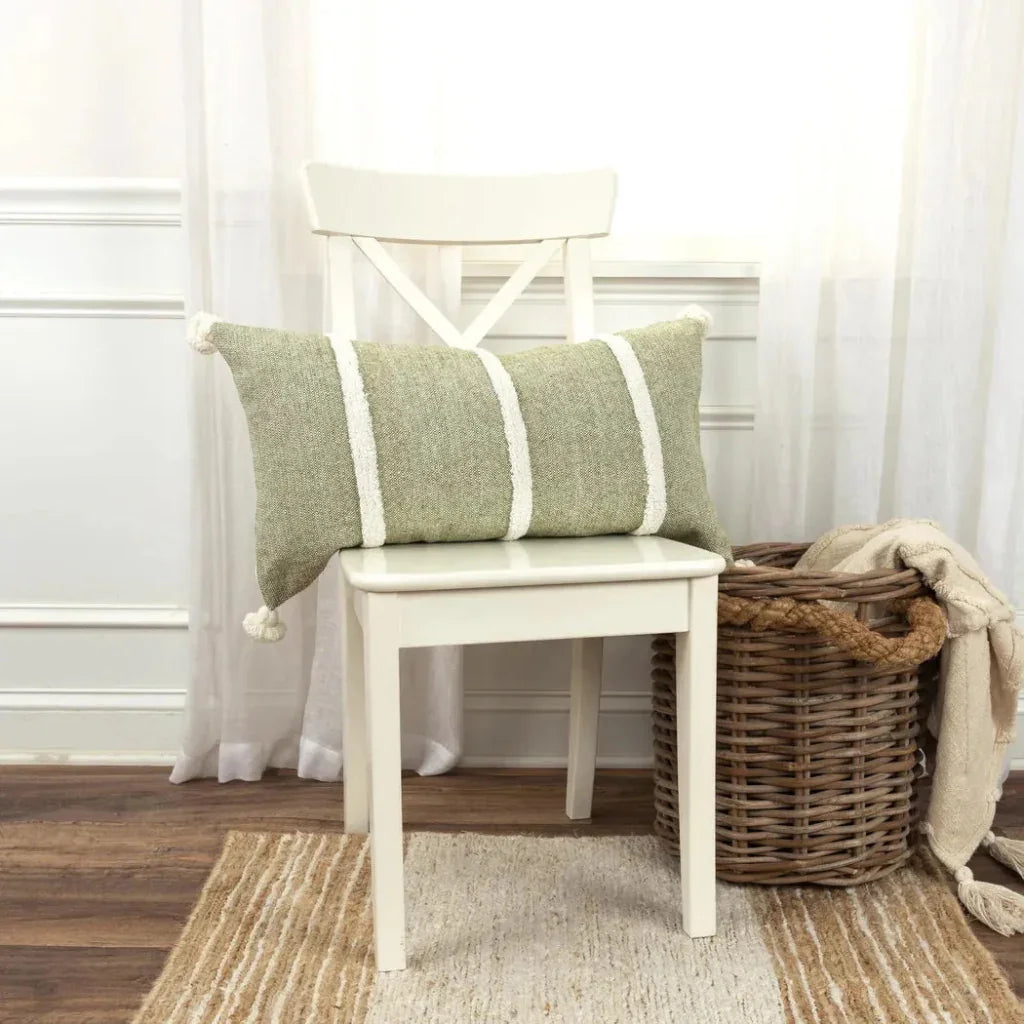 Stripe Lumbar Pillow For Chairs & Couch Anette - LOOMLAN - LOOMLAN - Throw Pillows