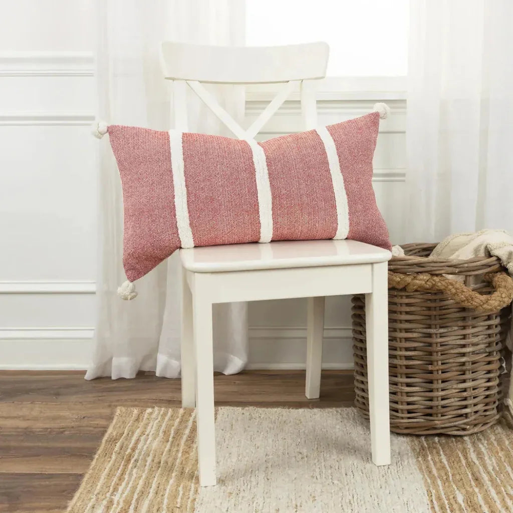 Stripe Lumbar Pillow For Chairs & Couch Anette - LOOMLAN - LOOMLAN - Throw Pillows