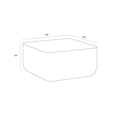 Strut Concrete Outdoor Square Coffee Table-Outdoor Coffee Tables-SUNPAN-LOOMLAN