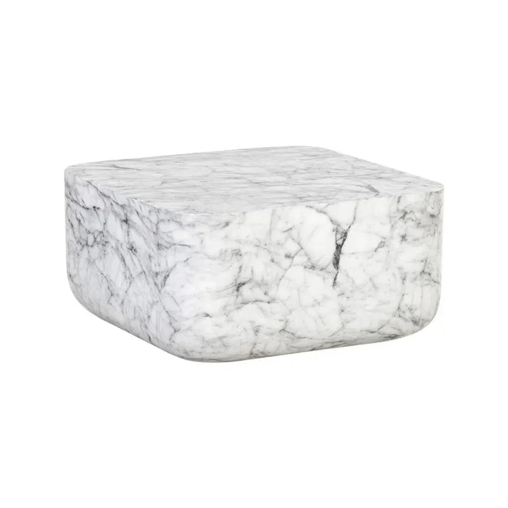 Strut Concrete Outdoor Square Coffee Table-Outdoor Coffee Tables-SUNPAN-Marble Look-LOOMLAN