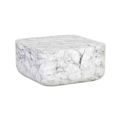 Strut Concrete Outdoor Square Coffee Table-Outdoor Coffee Tables-SUNPAN-Marble Look-LOOMLAN